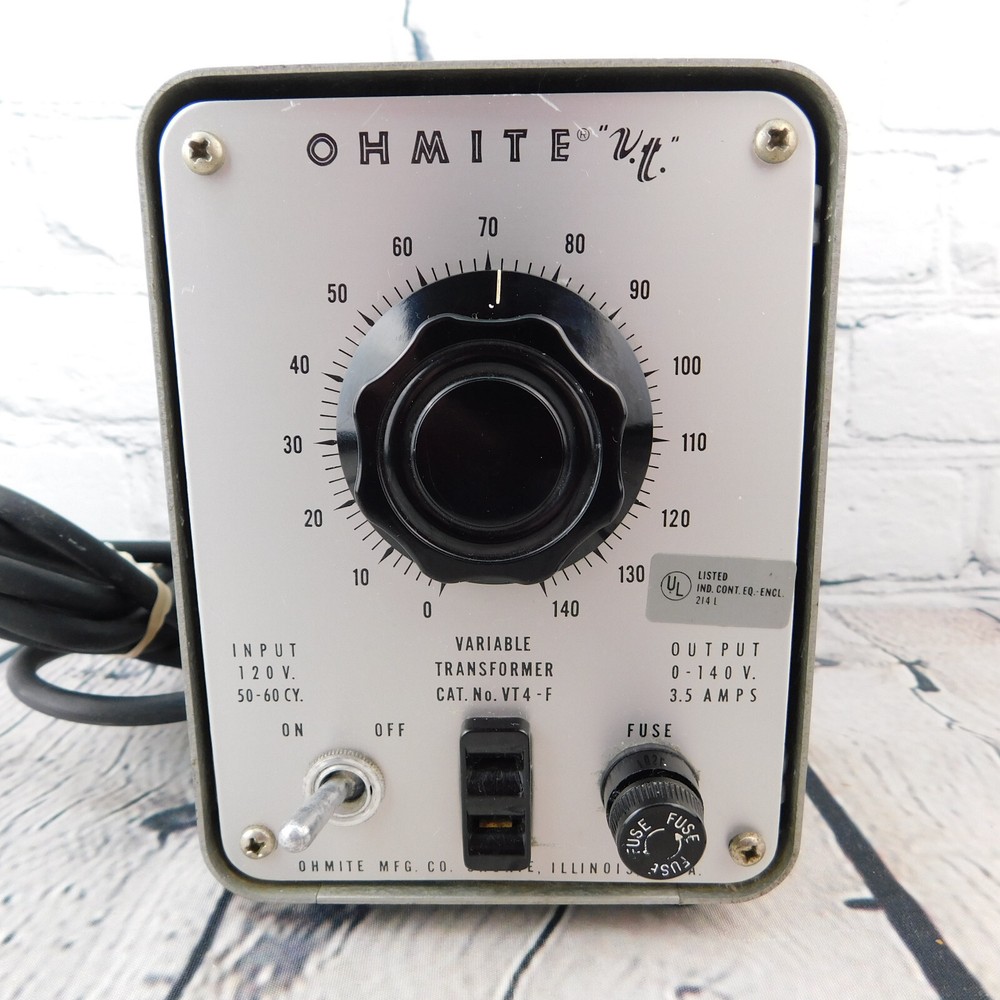 Vintage Ohmite VT4-F  Variable Transformer  3.5 amp POWERS ON - NOT TESTED Clean