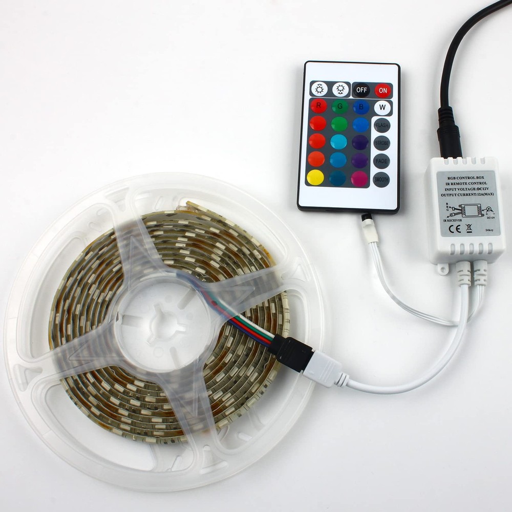24 Keys Wireless RGB LED Controller DC 12V/24V IR Remote Control Box SMD