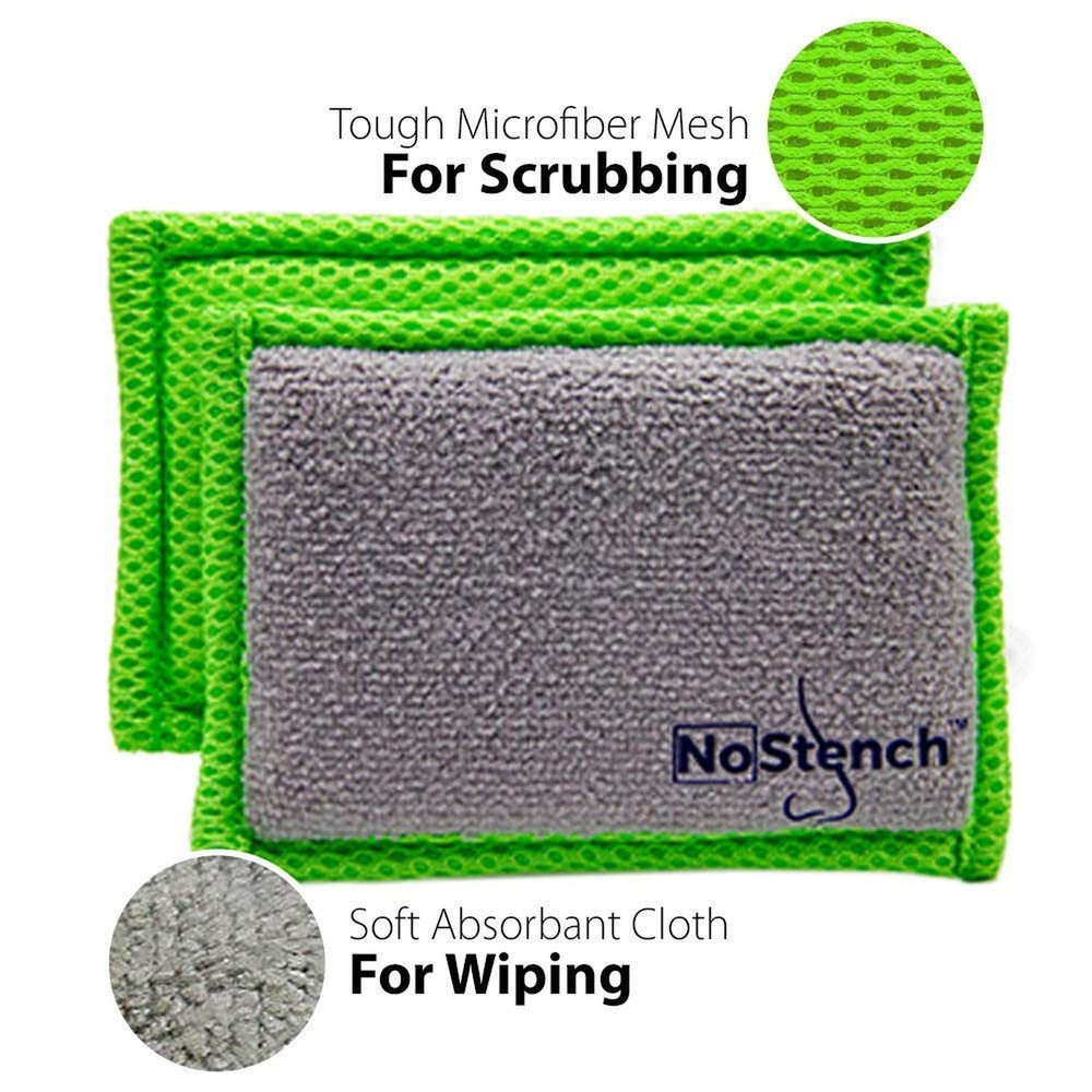 Kitchen Sponge | Odor Resistant, Non-Scratch Microfiber Mesh & Terry Cloth Sp...