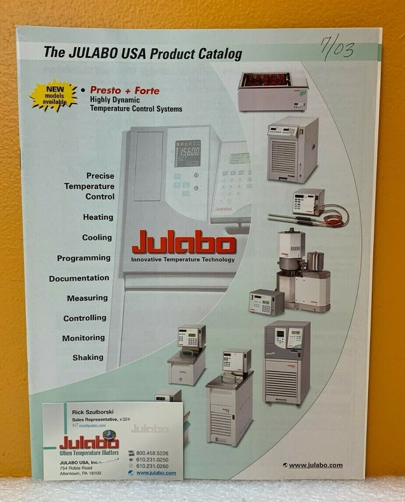 Julabo USA Product Catalog.
