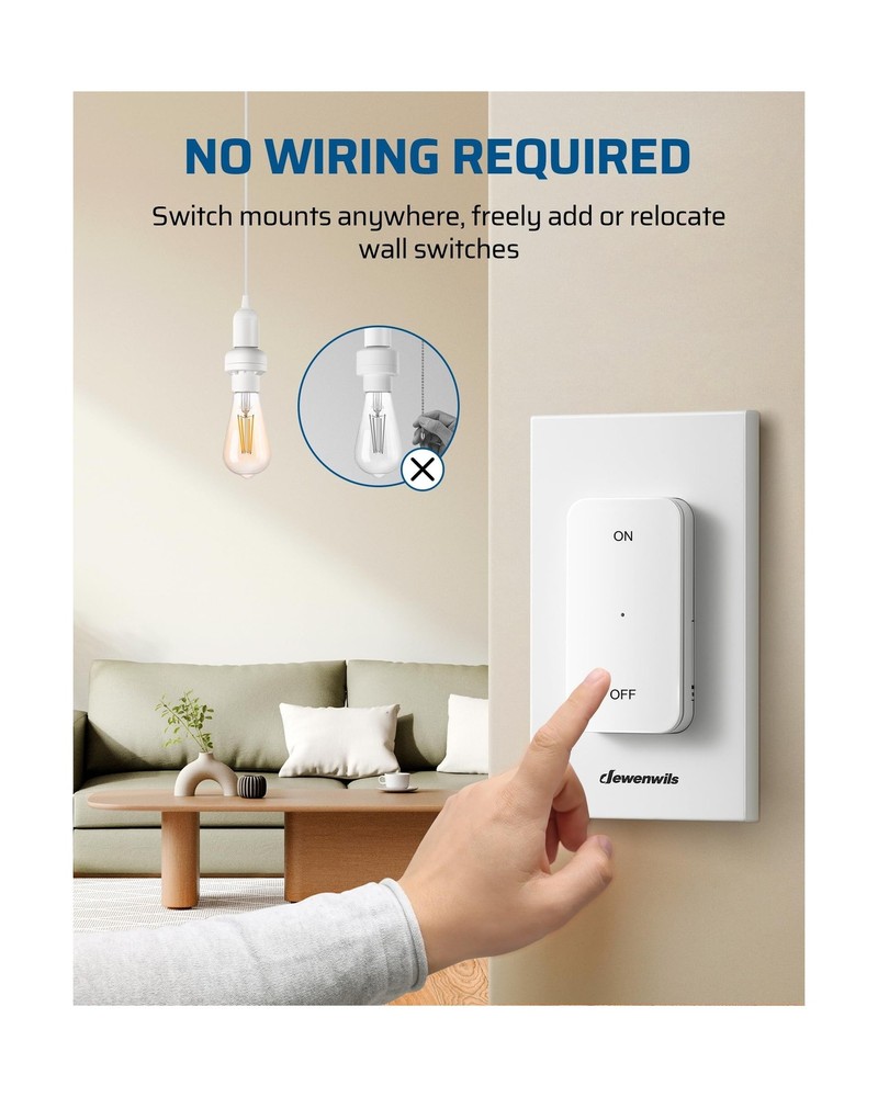 DEWENWILS Remote Control Light Socket, Remote Control Light Bulbs, Wireless L...