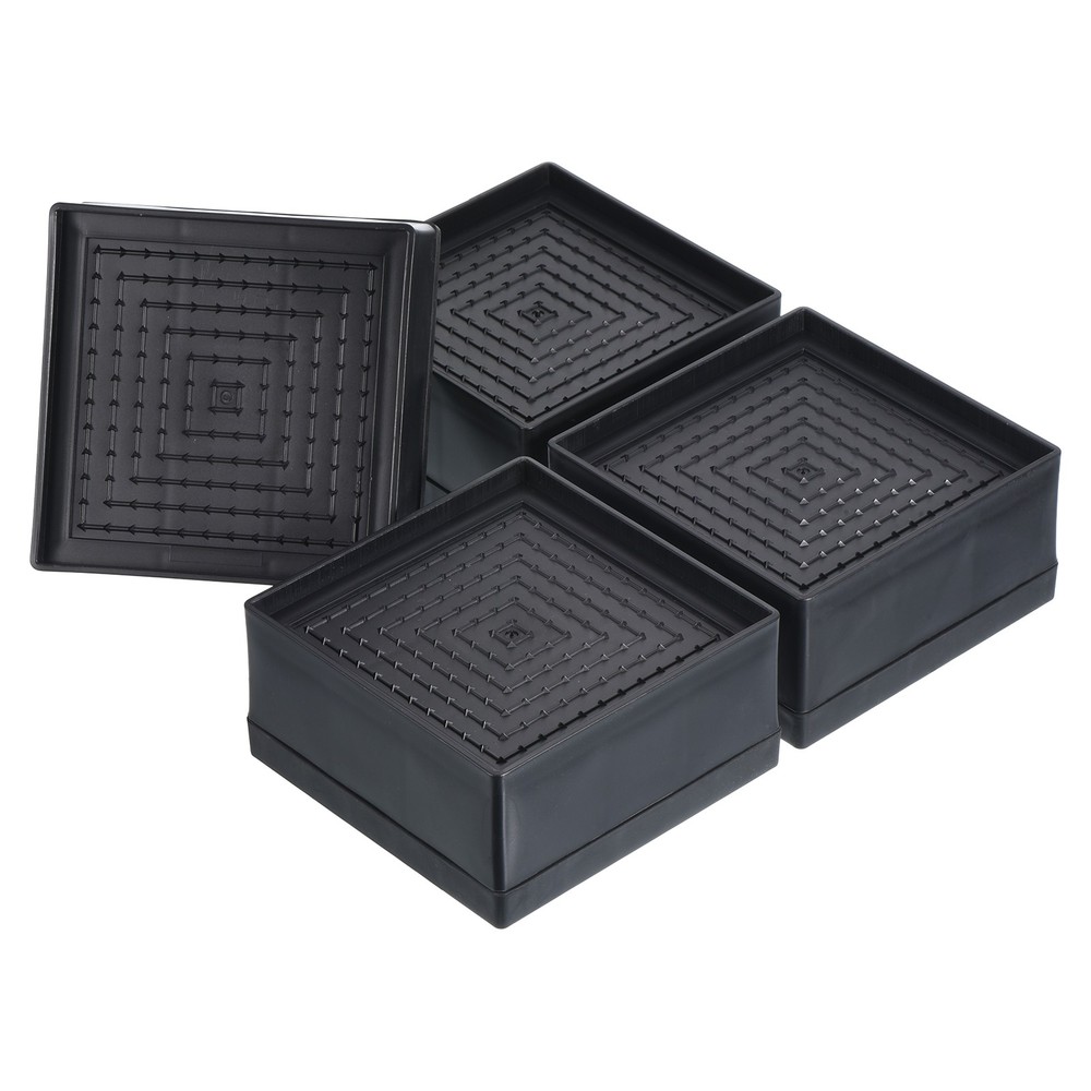 4Pcs Bed Risers 2" Furniture Risers Adjustable Couch Riser for Desk Black