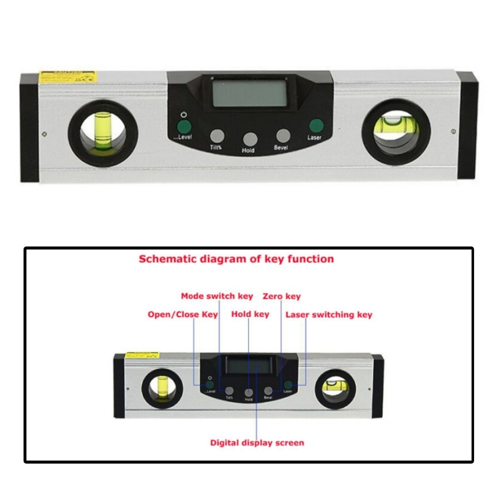 600mm Precision Digital Display Infrared Level Angle Ruler Level Measuring Tool