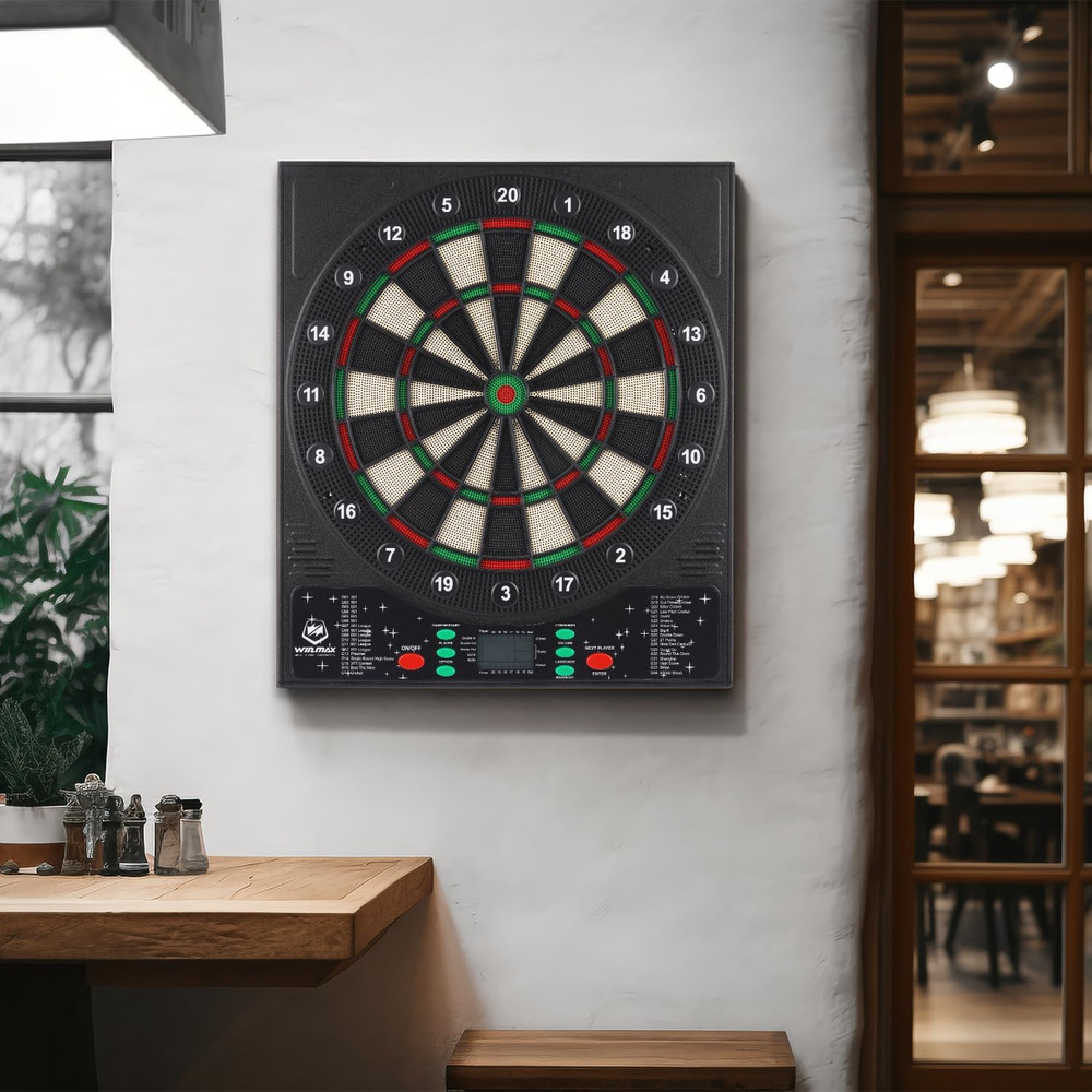 LED Electronic Dartboard with Auto-Scoring, 12 Darts & 8-Player Mode