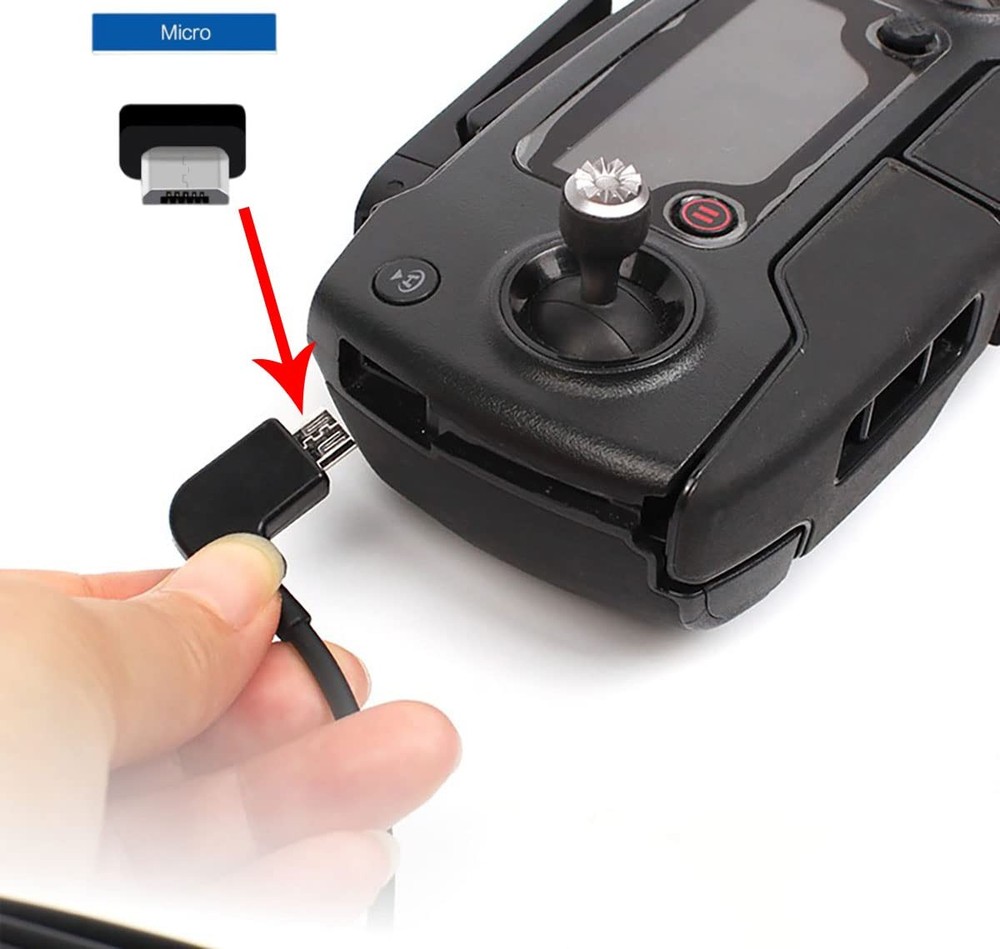 1FT USB Micro to iOS DJI Remote Controller Cable for iPhone 1FT(12in), Black