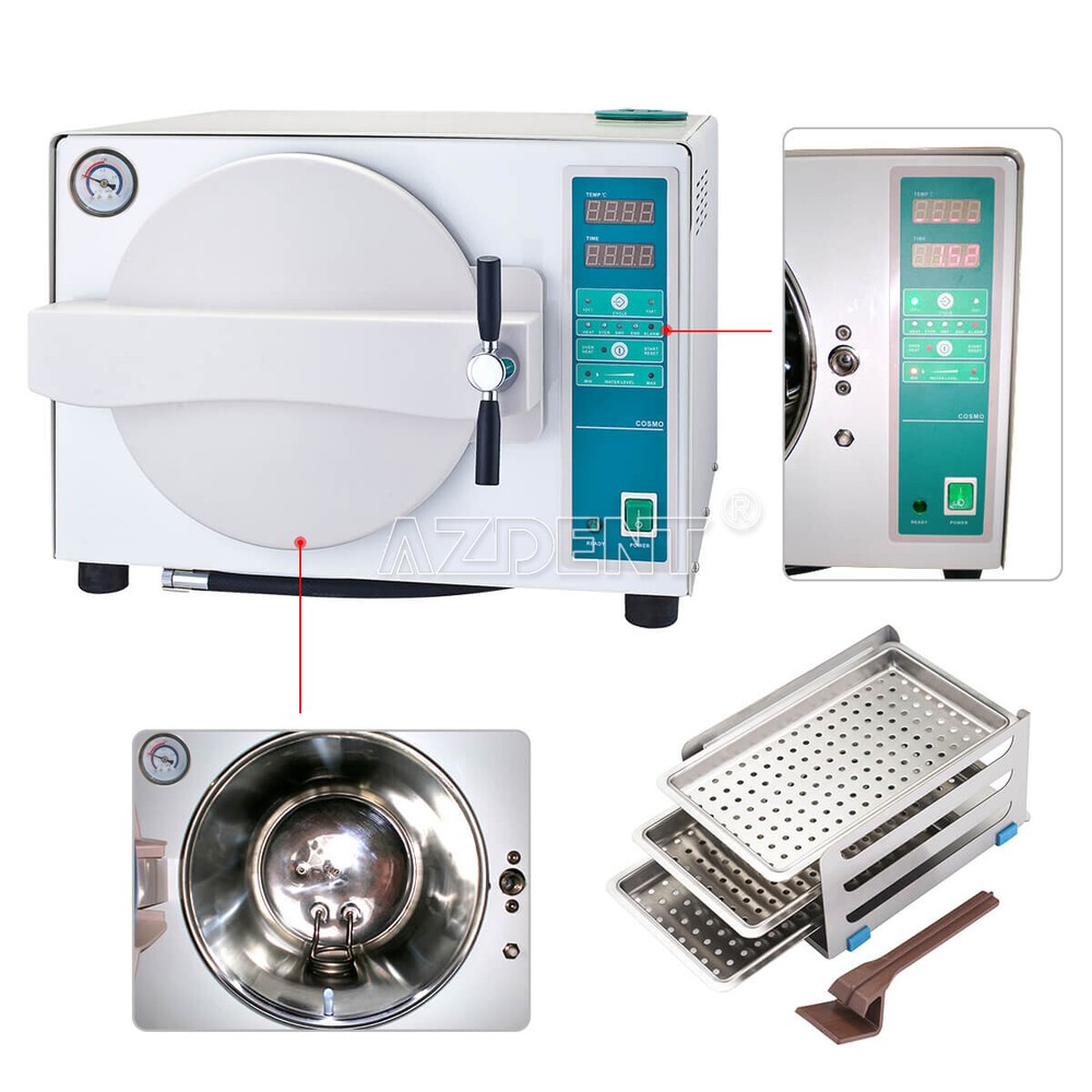 18L Dental Autoclave Sterilizer Automatic Steam Sterilization Drying Function US
