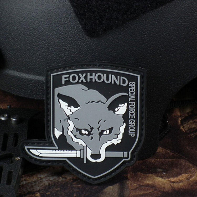 5Pcs 3D Pvc FOX HOUND Metal Gear Solid Specia Force Group Rubber Hook Loop Patch
