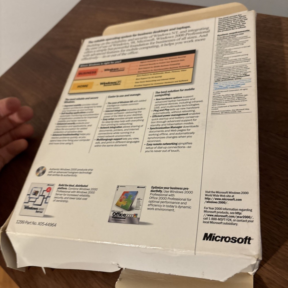 Microsoft Windows 2000 Professional Retail Box, Upgrade Version