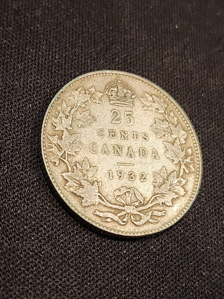 1932 Canada 25 Cents Silver Coin