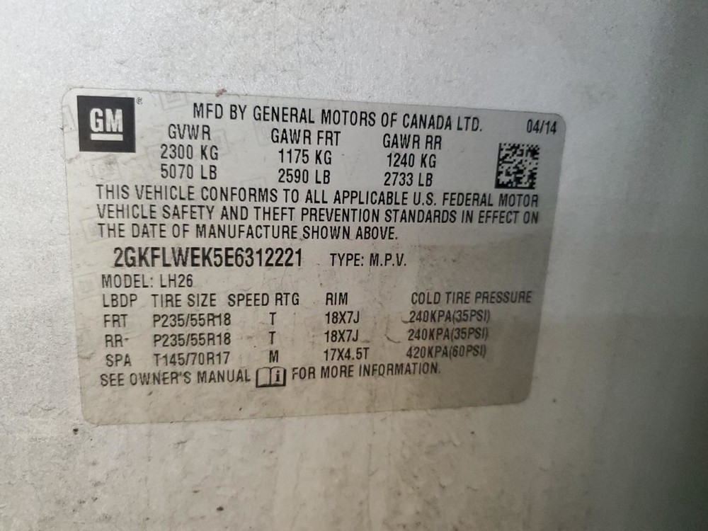 Console Front Floor Without Navigation Fits 12-15 TERRAIN 4753148