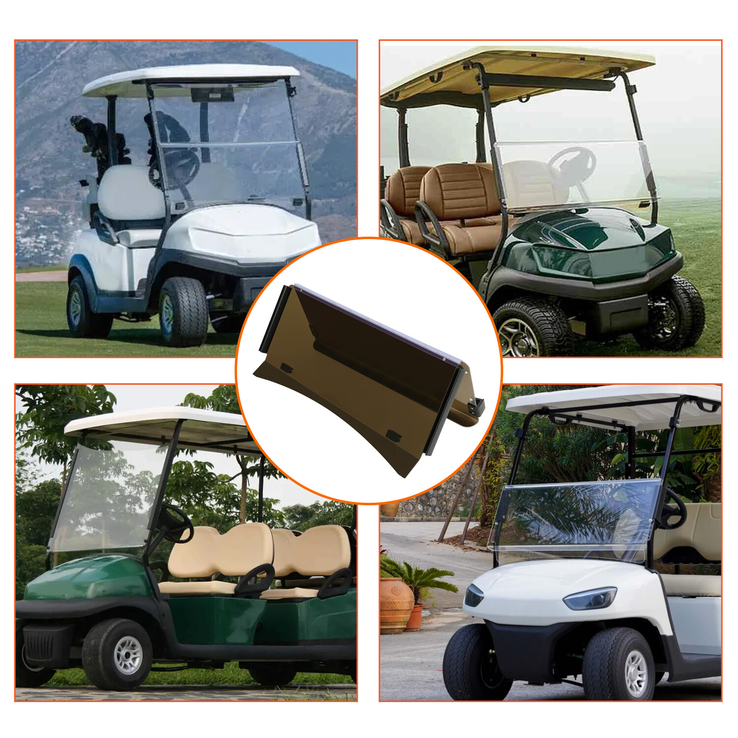 For EZGO TXT Tinted Windshield For 2014- UP *New In Box Golf Cart Part*