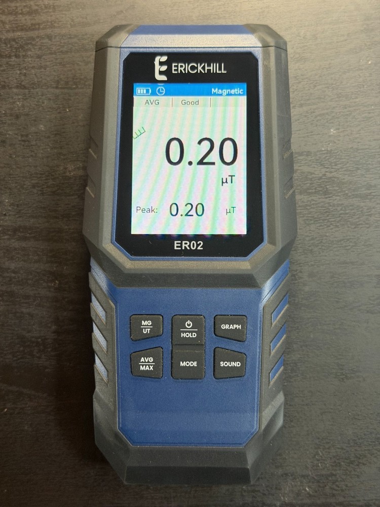 ERICKHILL ER02 EMF Meter Electromagnetic Field Radiation EF RF MF Detector Tool