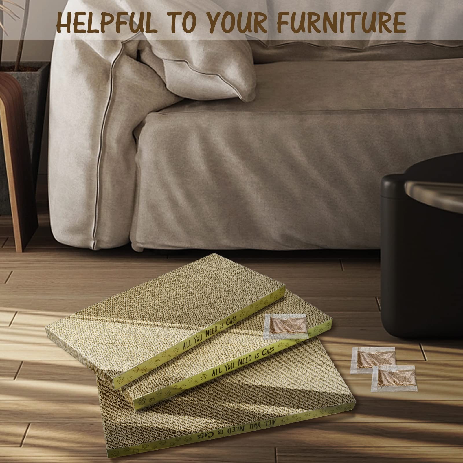 3 Pack Cardboard Cat Scratcher Pads Cat Scratching Board for Indoor