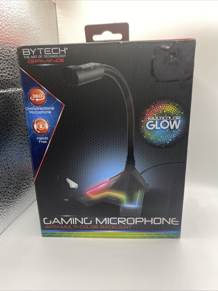 New Bytech Adjustable Gaming microphone - new- Multi Color Backlight Hands Free