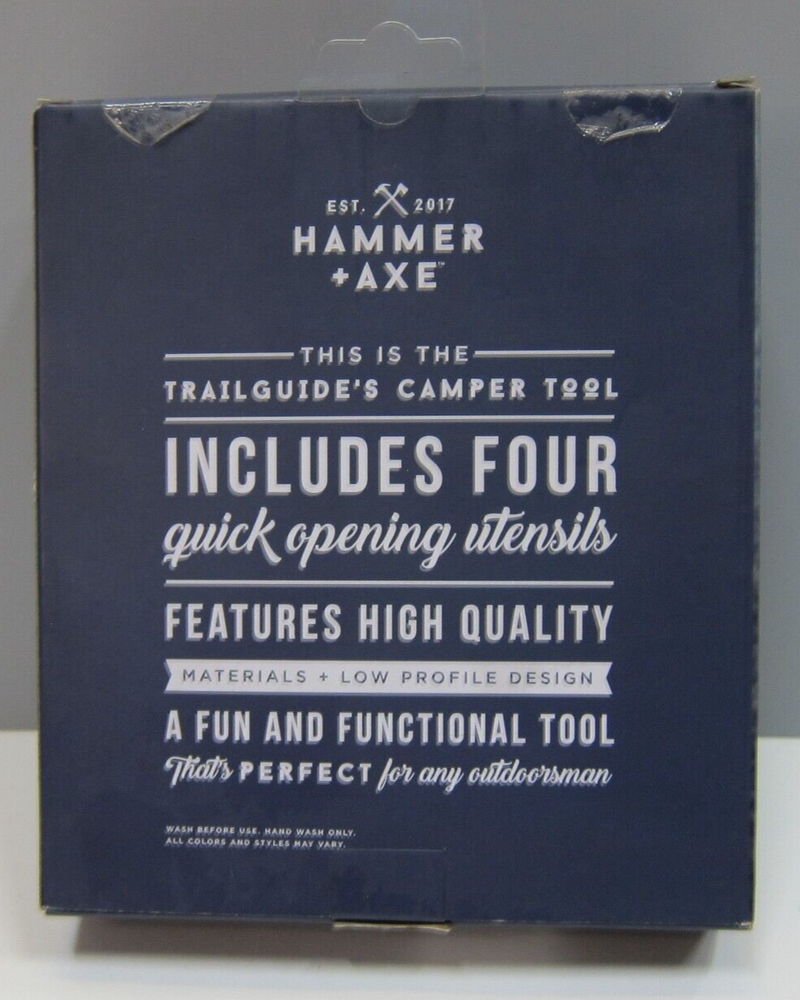 Hammer+Axe Brand Camper Tool Includes Four Quick Opening Utensils
