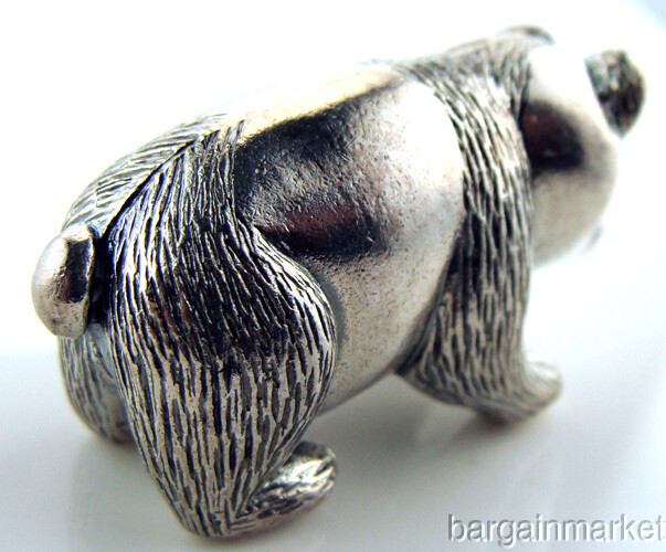 Solid .925 Sterling Silver Panda Bear Figurine #65