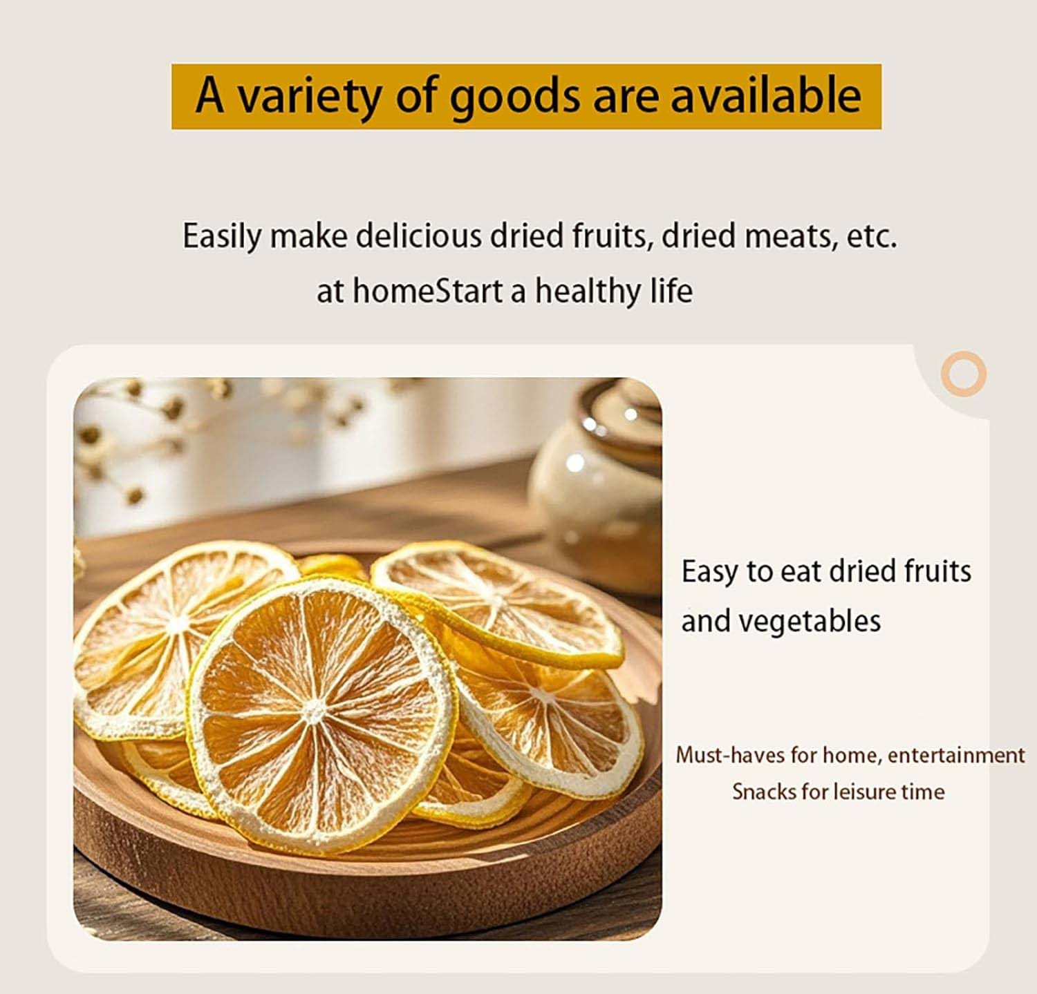 5-Trays Food Dehydrator Machine for Jerky/Fruit/Vegetable Adjustable Temperature