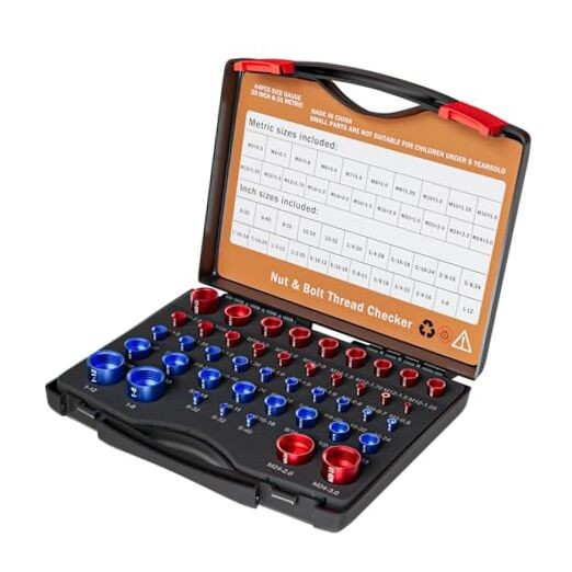 Nut & Bolt Thread Checker - 44PCS Independent Assembly Size Checker, Practical