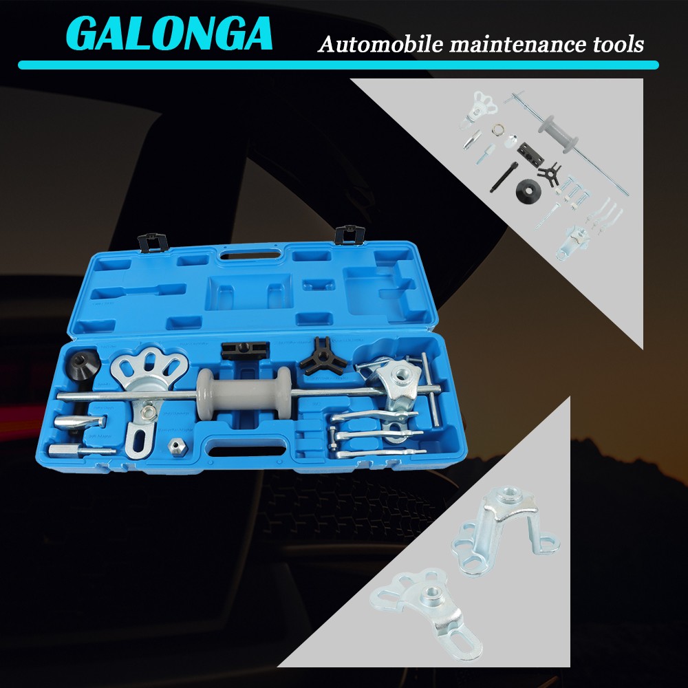 Comprehensive Axle Slide Hammer Dent Grip Panel Bearing Puller Set Tool w/ Case