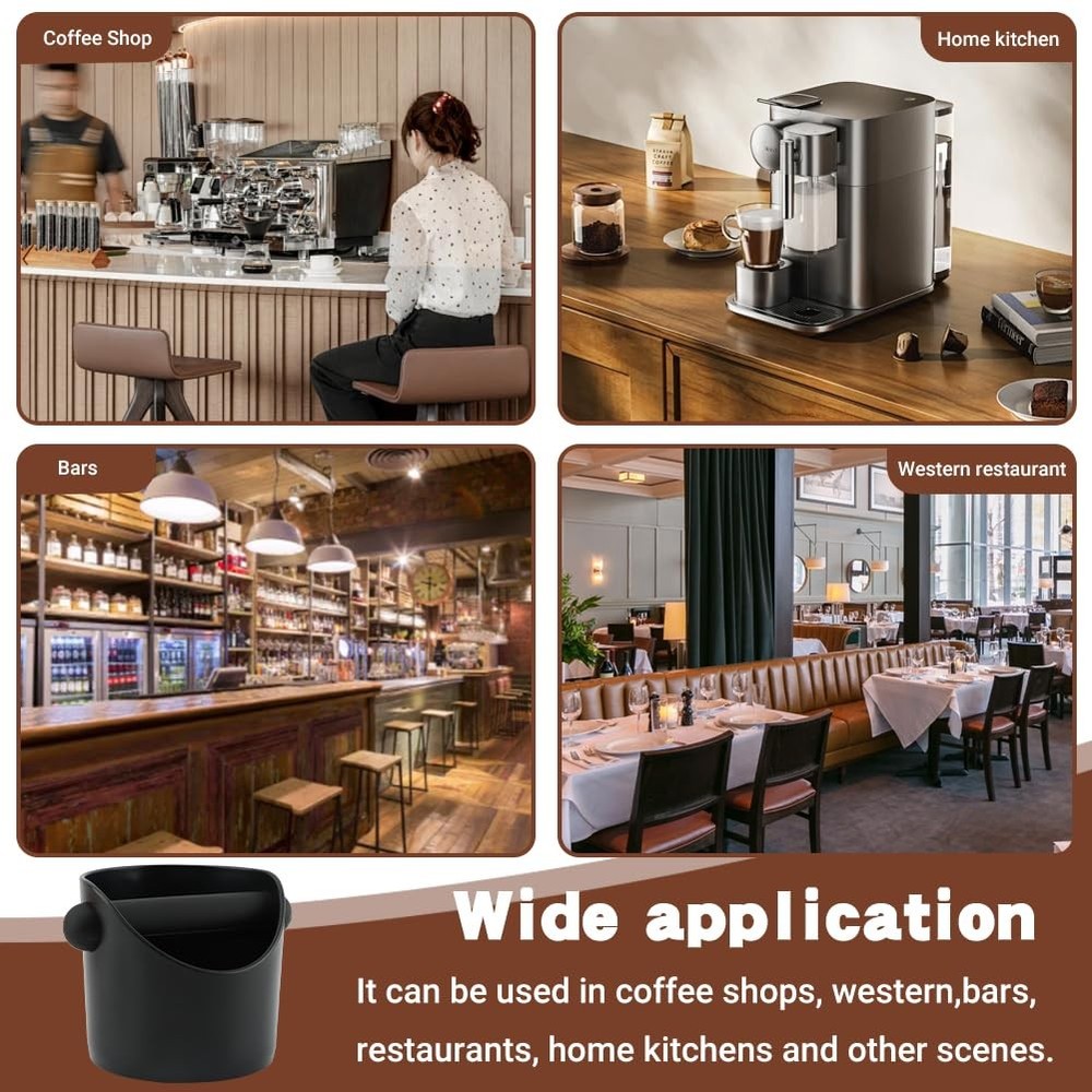 Espresso Knock Box 4.6 - Barista Style, Removable Grounds Container