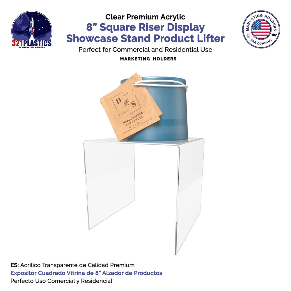 8" Square Riser Retail Showcase Display Platform Acrylic Table Qty 6