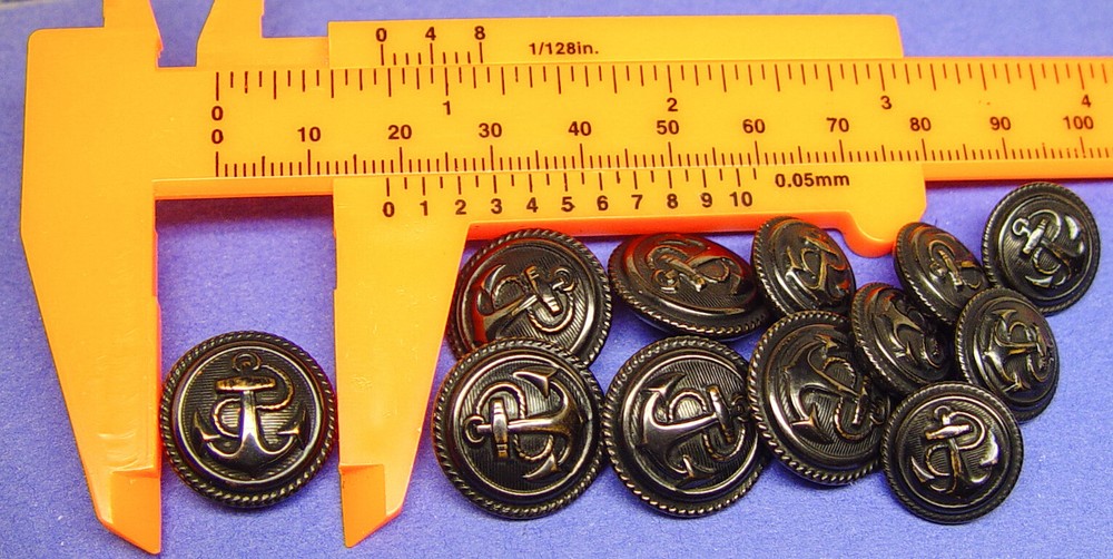 CELSO CELLINI Replacement buttons 12 black anodized effect metal, fair used cond