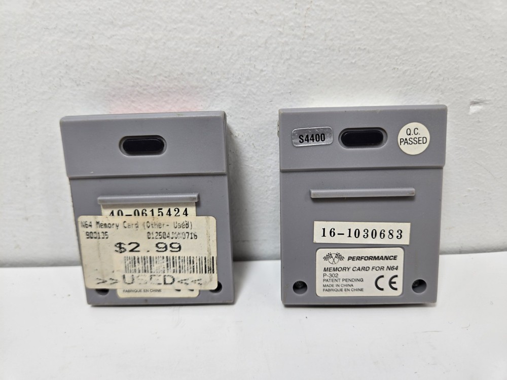 Lot 2 N64 Nintendo 64 Memory Cards Performance