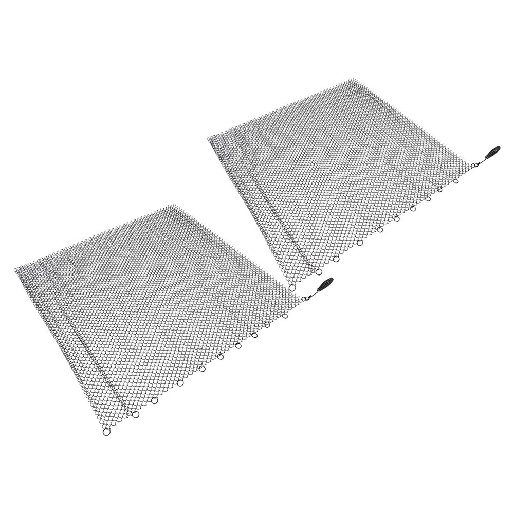 2 Panel Fireplace Mesh Screen Curtain Durable Safety Hanging Replacement Screens