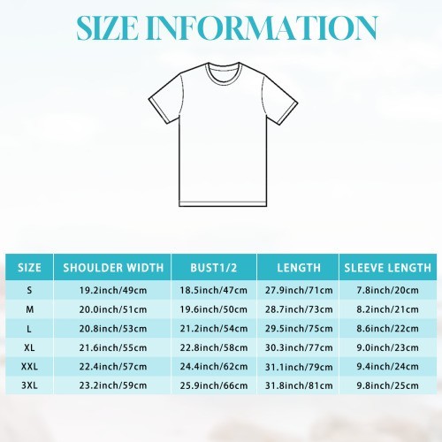 Custom T-Shirt Personalized Photo Text Logo Any Position Front Back Chest Unisex