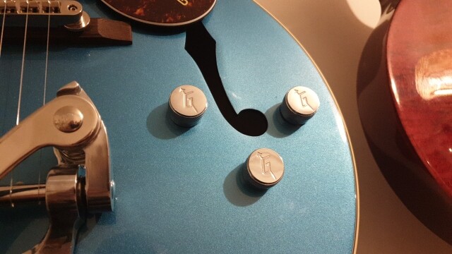 4 Pcs Gretsch “G” With Arrow Control Knobs Metal Guitar Knobs Volume Knobs Black