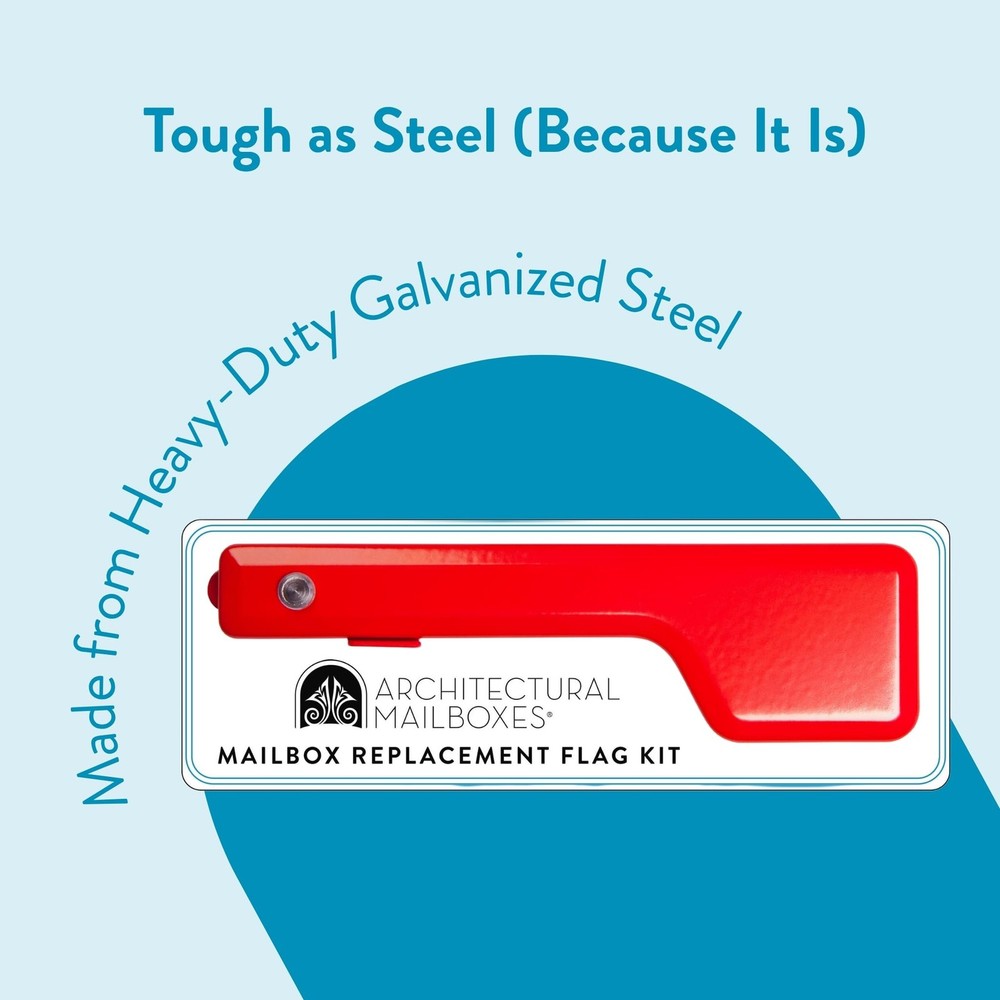 Galvanized Steel Mailbox Flag Replacement Kit, Red