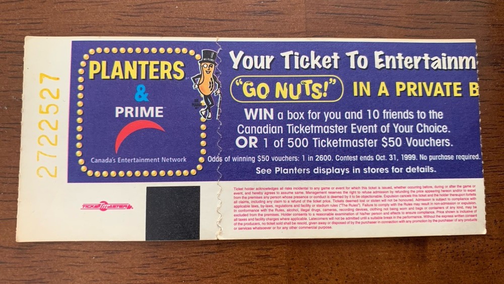 Vintage Kiss Psycho Circus Ticket Stub, Toronto 12/02 1998