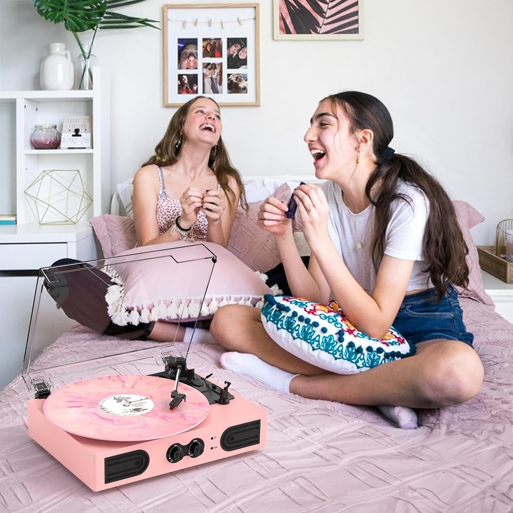 Vinyl Record Player Pink Stylish