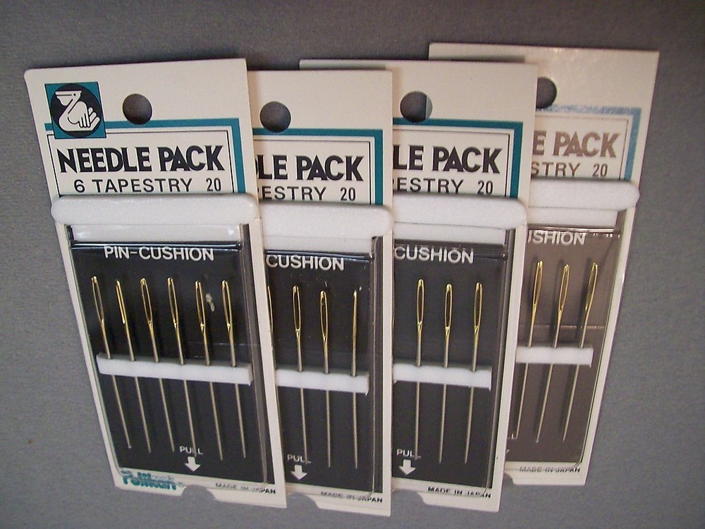 Needles-Needlepoint-Tapestry-Darner-Beading-  size #20 - 4 pkgs. 6 to pkg NEW