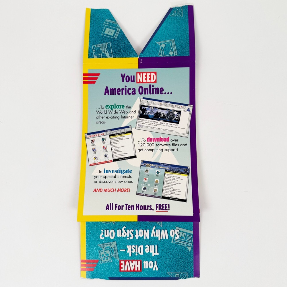 1995 AOL America Online v2.5 Floppy Disk Software Mailer, Original Packaging