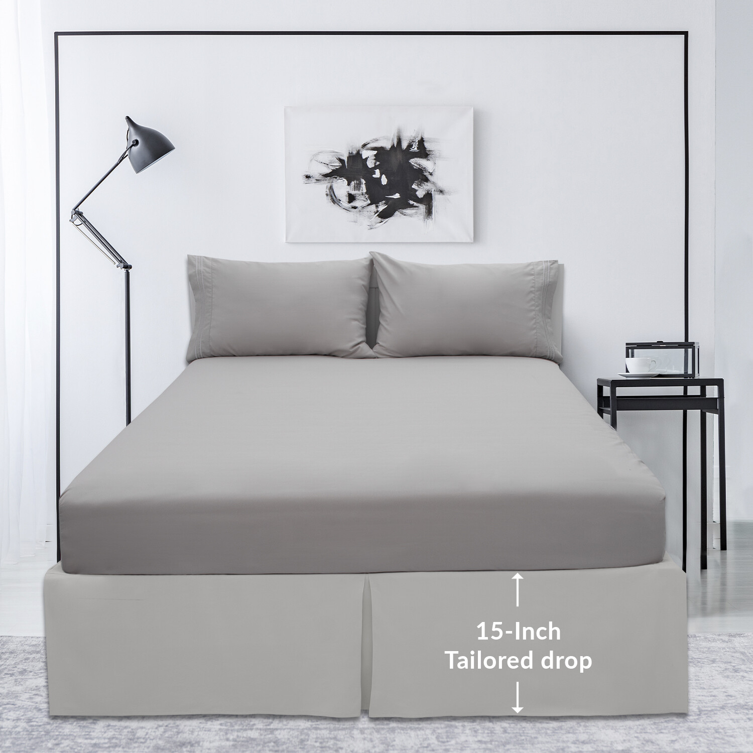 Mellanni Bed Skirt 15-Inch Tailored Drop Pleated Bed Frame and Box Spring Cover