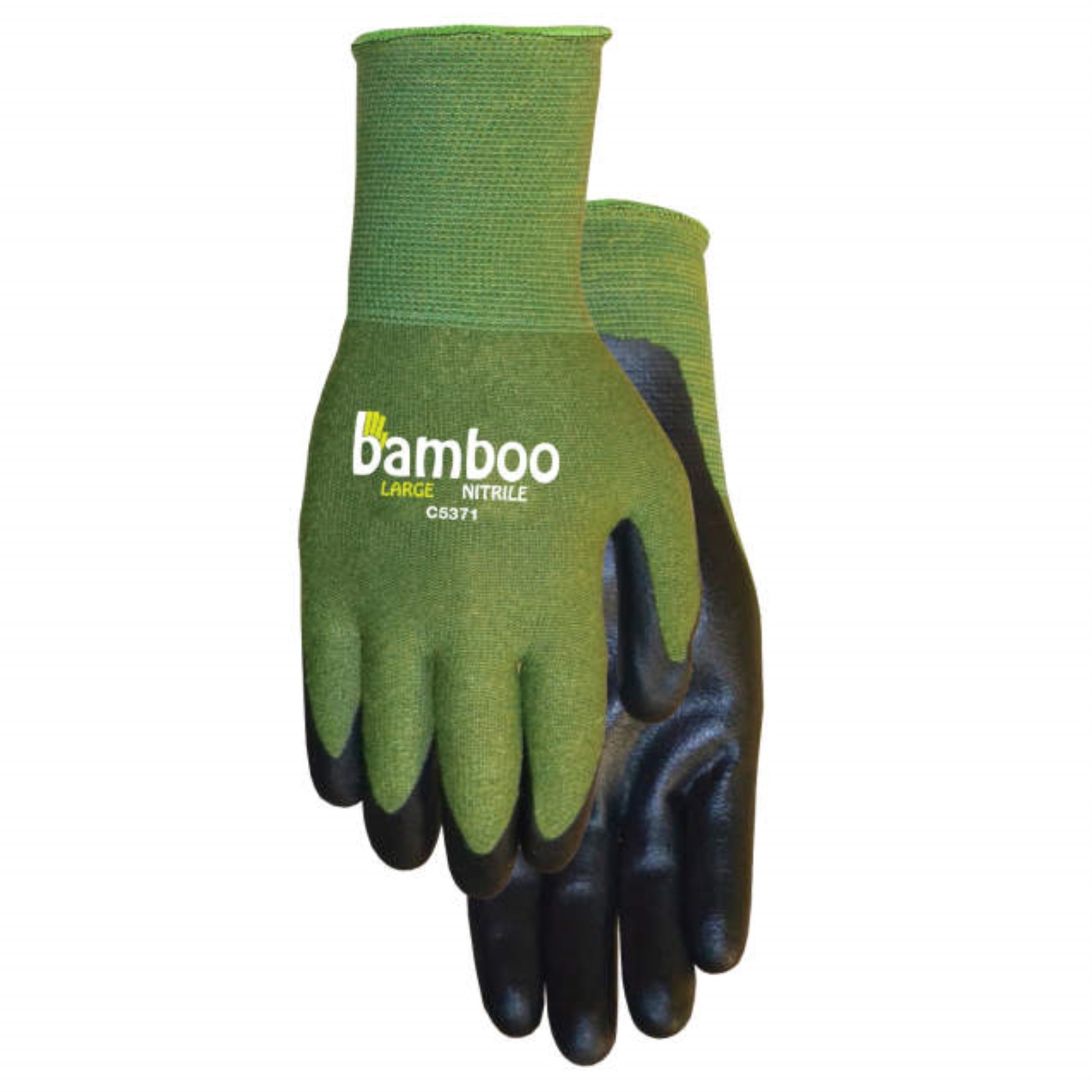Bellingham C5371 Bamboo Gardener Nitrile Palm Glove, Green, Medium