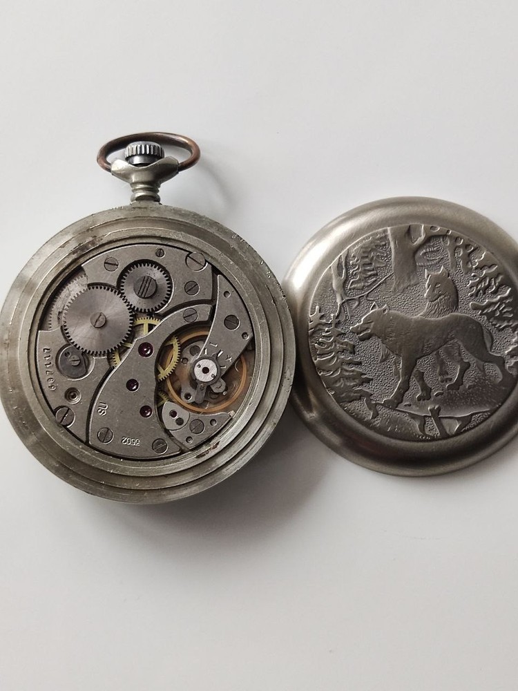 Vintage Pocket Watch Wolfs Mechanical Soviet USSR