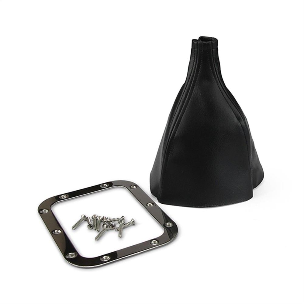 Lokar 70-FMB Rectangular Floor Mount Shifter Boot, Stainless Ring