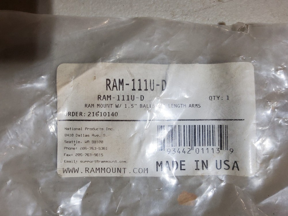 RAM MOUNT FOR BOAT ELECTRONICS P/N RAM-111-U-D