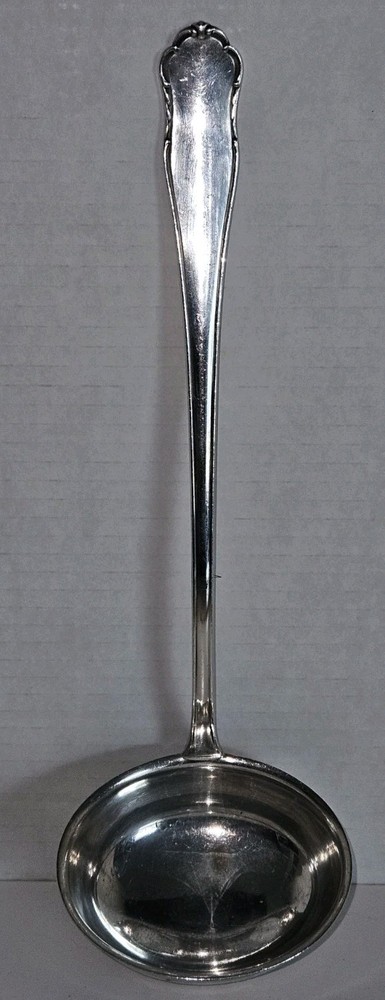 Vtg German Silver Plated 12" LADLE PUNCH SPOON SCOOP Bader 90 Sheild Stamp