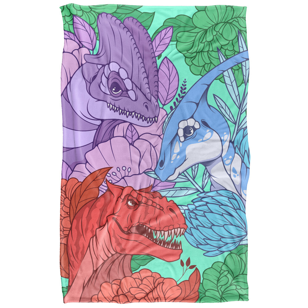 Pastel Dino Portrait Silky Touch Super Soft Throw Blanket