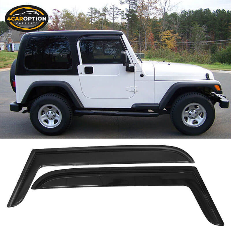 For 97-06 Jeep Wrangler TJ 2DR Window Visors Rain Sun Guard Vent 2Pc Set