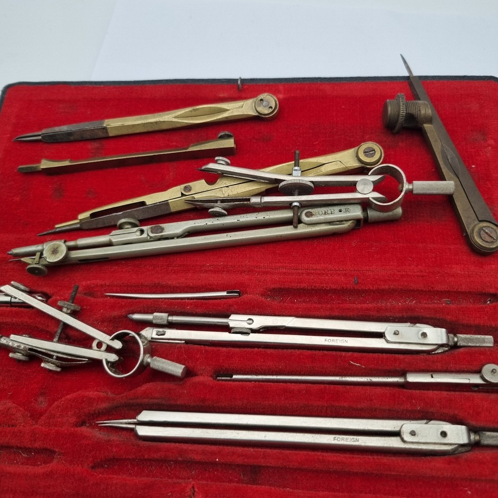 Vintage Technical Instruments Compass Etc DRP & Foreign Mark Drawing Engineering