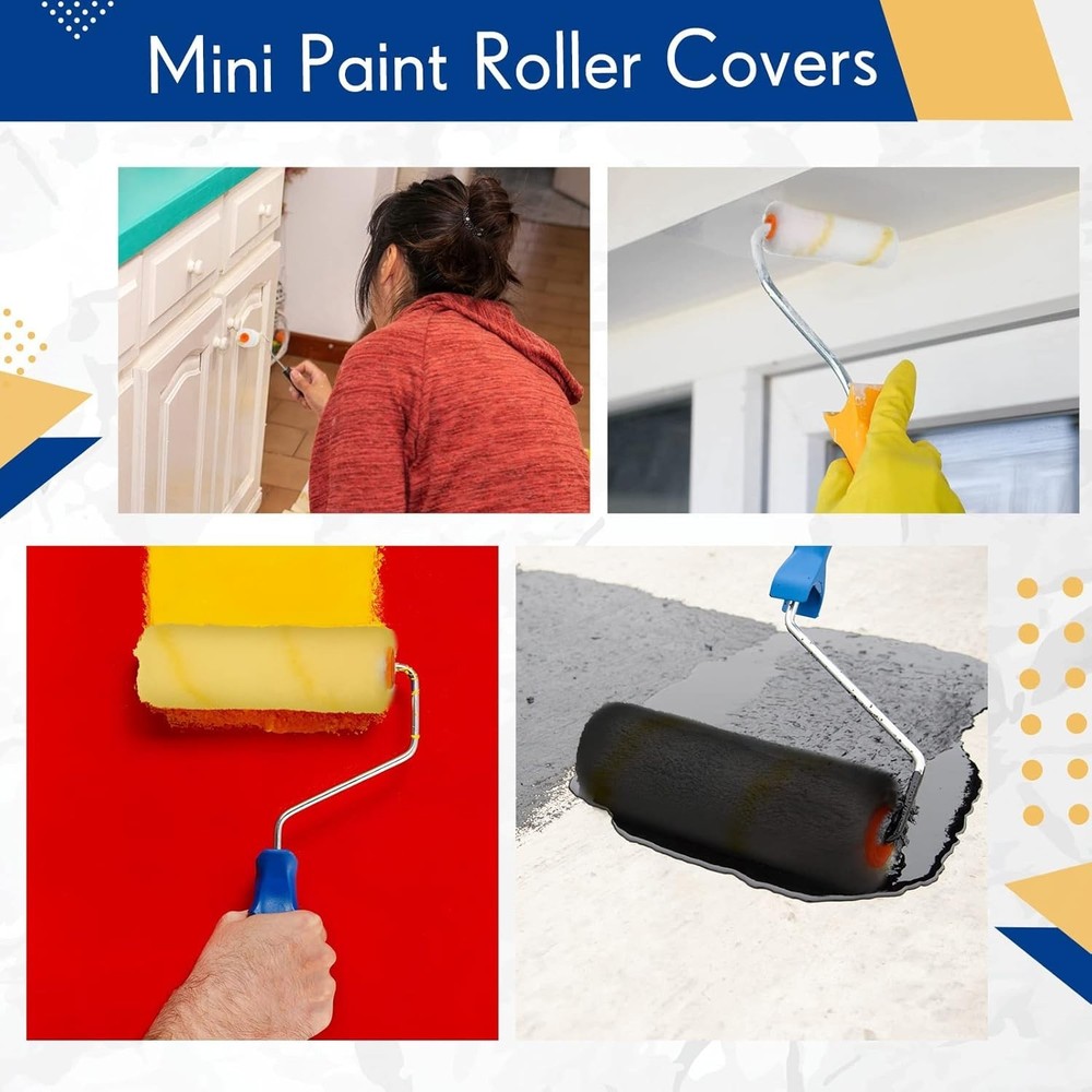 4 Inch Paint Roller Covers, 500 Pcs Bulk Microfiber for Home Renovation Needs