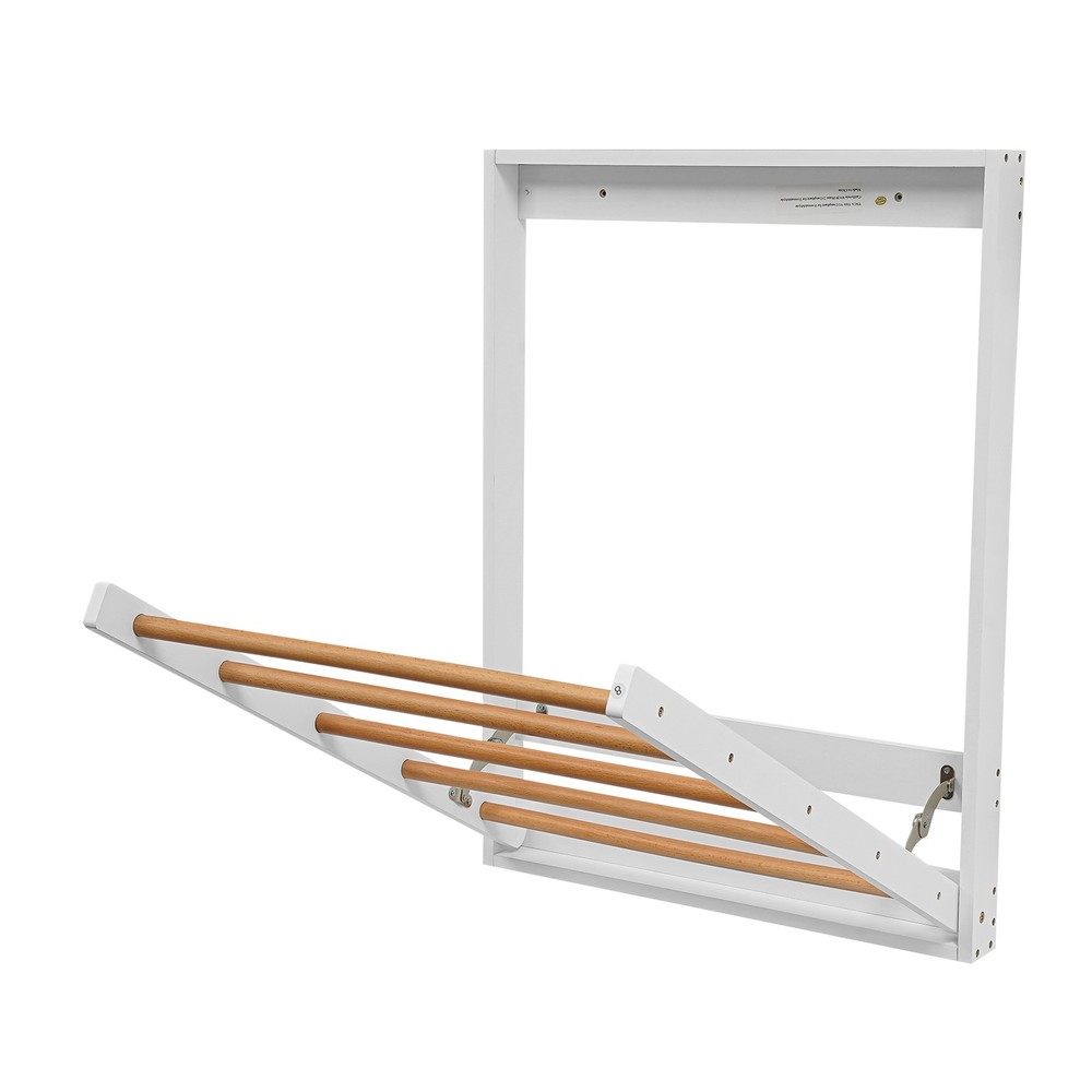Wall Mounted Clothes Drying Rack Laundry Drying Rack Collapsible Load 5kg White