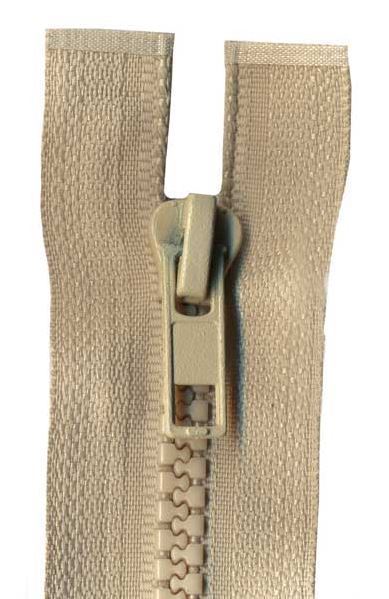 70cm Beige Open End Chunky Zip