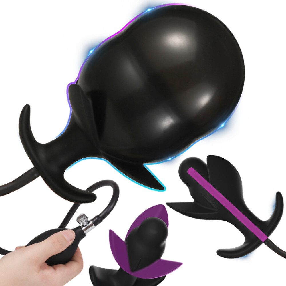 Silicone Spreader Dilator Expander Plug-Inflatable Extreme Chastity for Couple