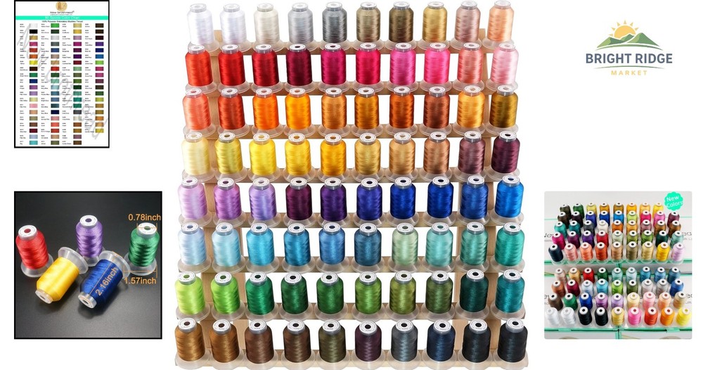 Extensive 80 Color Polyester Thread Kit, 500M Spools for Creative Embroidery