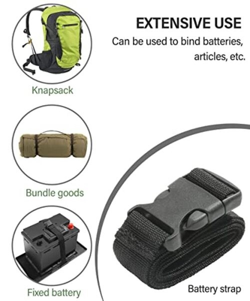 39 Inch Battery Tie Down Strap - Quick-Release Polypropylene Webbing, Safely